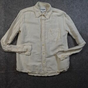 Corridor Shirt Mens Small Off White Button Up Long Sleeve Linen Cotton Blend